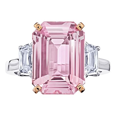 809 Carat Emerald Pink Sapphire And Diamond Platinum Ring For Sale At