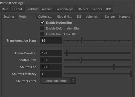 (redshift) Motion blur suggested starting settings - Lighting ...