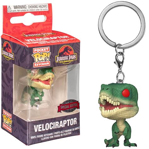 Funko Pocket Pop Keychain Jurassic Park 25Th Velociraptor Special