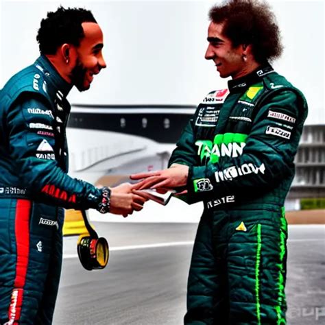 Lewis Hamilton With Ayrton Senna Nikon Photorealistic Stable