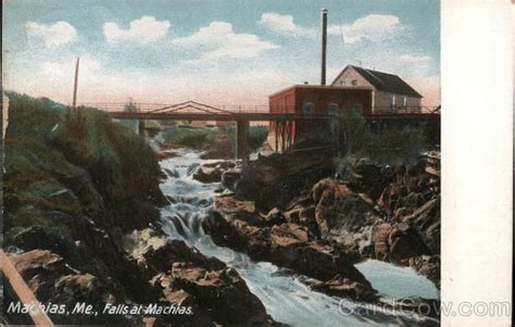 Falls at Machias Maine Postcard