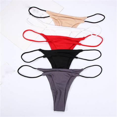 Thin Strappy Women Thongs And G Strings Plus Size Low Rise Female Tanga Cotton Bikini Underwear