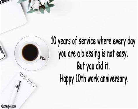 Happy 10th Years Work Anniversary Quotes Wishes Messages Work