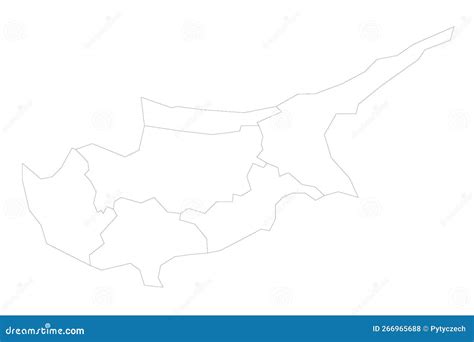 Cyprus Political Map Of Administrative Divisions Vector Illustration ...