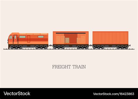 Freight train cargo cars isolated on background Vector Image