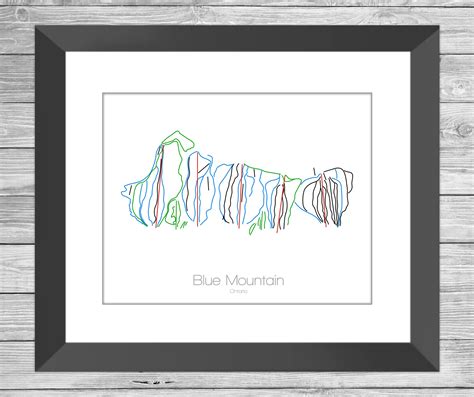 Blue Mountain Ski Map Ontariocanada Modern Wall Art - Etsy