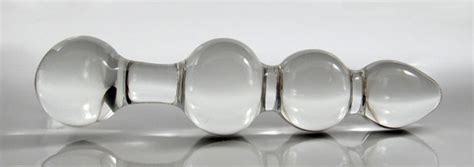 Medium Glass Triple Dip Butt Plug Dildo Sex Toy Mature