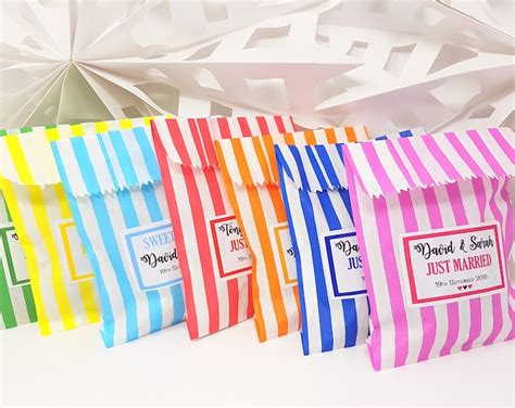 Personalised Wedding Favour Sweet Bags Sticker Birthday Candy Etsy Uk