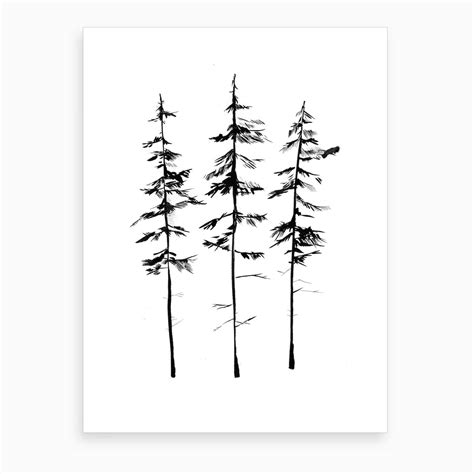 Pine Trees Art Print Pine Tree Art Pine Tree Tattoo Tree Art