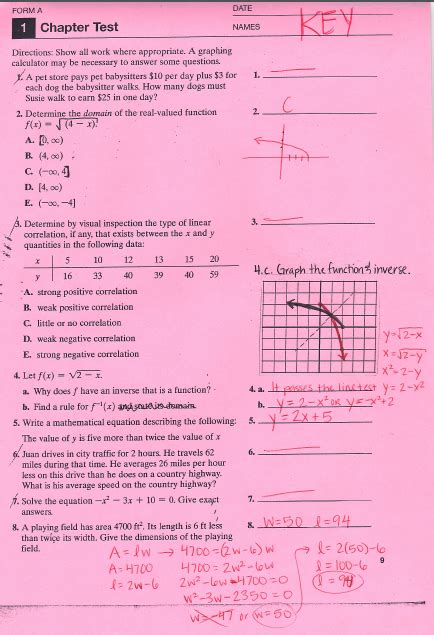 Precalculus Chapter 2 Quiz