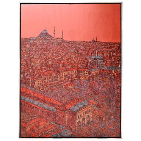 Devrim Erbil İstanbul Kırmızı 2007 Tablo TÜYB 140x90cm Türel Art