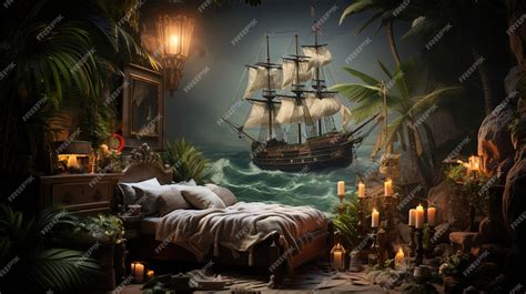 Premium Ai Image Bedroom Inspired By A Pirate Ship Photo