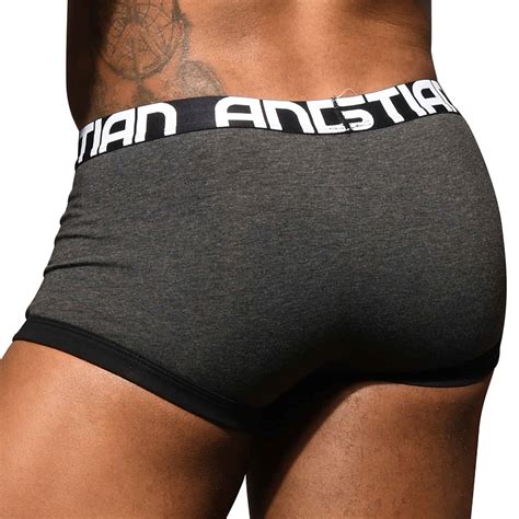 Andrew Christian Boxer Almost Naked Fly Tagless Gris Anthracite INDERWEAR