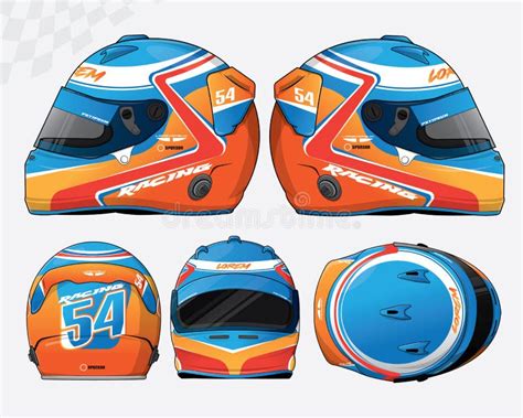 Conjunto De Plantillas De Diseño De Casco De Carreras Ilustración Del