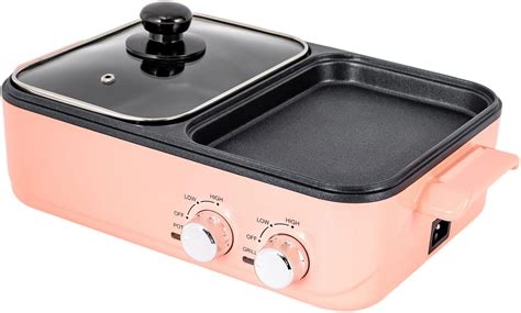 Hot Pot Electric With Grill 2 In 1 Indoor Non Stick For Steaks Shabu
