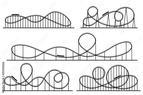 Roller Coaster Silhouette Amusement Park Atractions Switchback