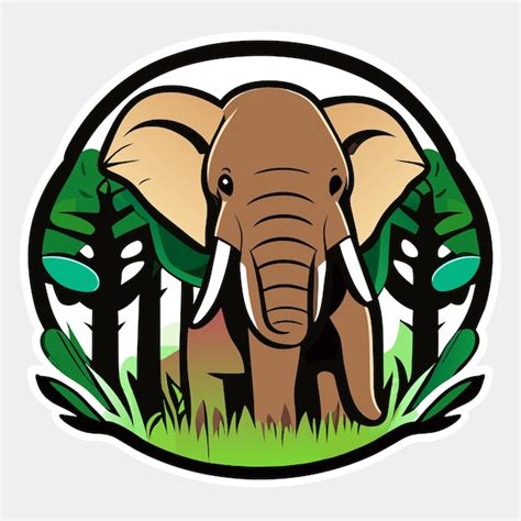 Premium Vector Cartoon African Forest Elephant Sticker Illustration