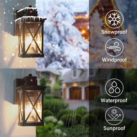 Outdoor Exterior Wall Lantern Sconce Light Motion Sensor Dusk To Dawn