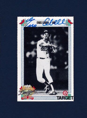 Enos Cabell Signed Los Angeles Dodgers 1990 Target Baseball Card Ebay