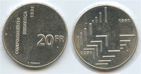 Schweiz Eidgenossenschaft 20 Franken Silber 1991 H0036 700 Jahre