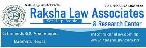 Raksha Law Associates And Research Center Leading Law Firm In Nepal