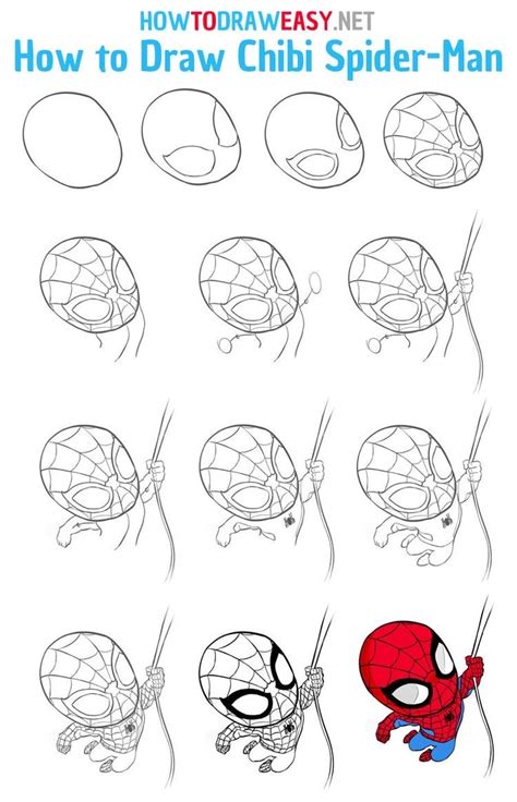 pin  misty edwards    draw  spiderman drawing easy