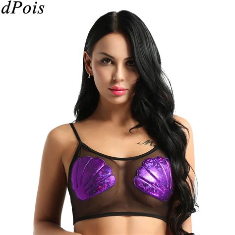 Bikini Top Seashells Lightly Padded Crop Tops Sexy Swimwear Women Girls Bathing Suit