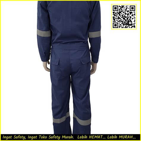 Wearpack Safety Coverall Terusan Imj Biru Dongker Bahan American Drill