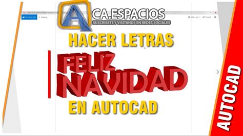 Como Hacer Letras D De Feliz Navidad En Autocad Youtube