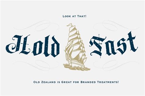 Old Zealand Font on Yellow Images Creative Store - 133669