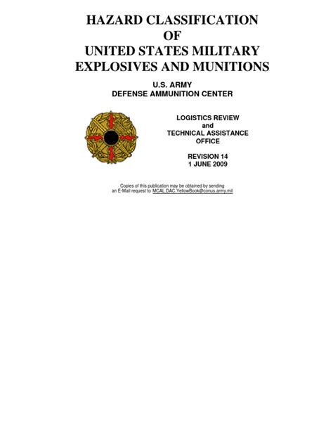 Hazard Classification Of United States Military Explosives And