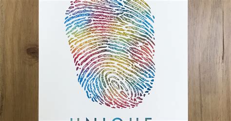 Rainbow Fingerprint Art Print Unique Valued  Cheerfully Given