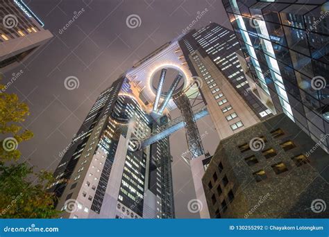 Night Building Scape View on Umeda Sky Building Stock Photo - Image of ...