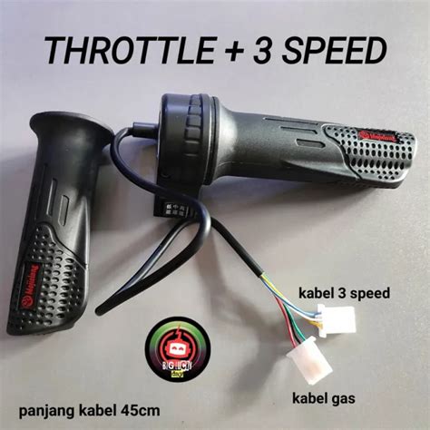 HANDLE GAS 3 SPEED UNIVERSAL 12V 72V SEPEDA LISTRIK MOTOR LISTRIK