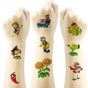 Plants Vs Zombies Tempor Re Tattoos Bl Tter Temporary Tattoo F R