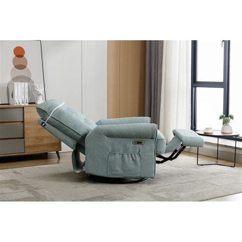 Swivel Manual Reclining Chair with USB Port and Touch Sensitive Lamp ...