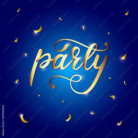 Letterng banner design "Party". Vector illustration. Stock Vector ...