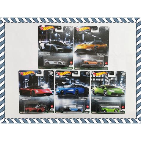 Hot Wheels Premium Car Culture Exotic Envy McLaren Senna Aston Martin Vulcan Valhalla Bugatti