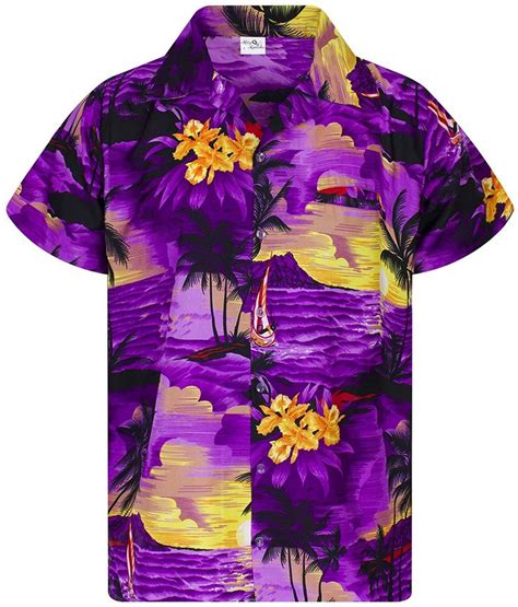 King Kameha Hawaiian Shirt For Men Funky Casual Button Down Very Loud