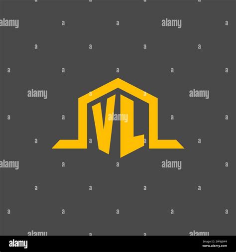 Vl Monogram Initial Logo With Hexagon Style Design Ideas Stock Vector