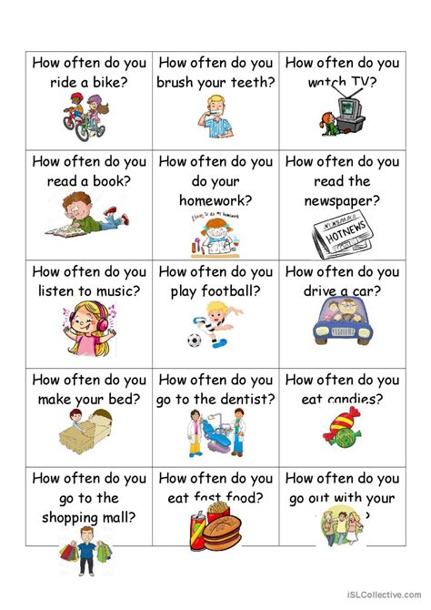 How Often Vocabulary Flashcards English ESL Worksheets Pdf Doc