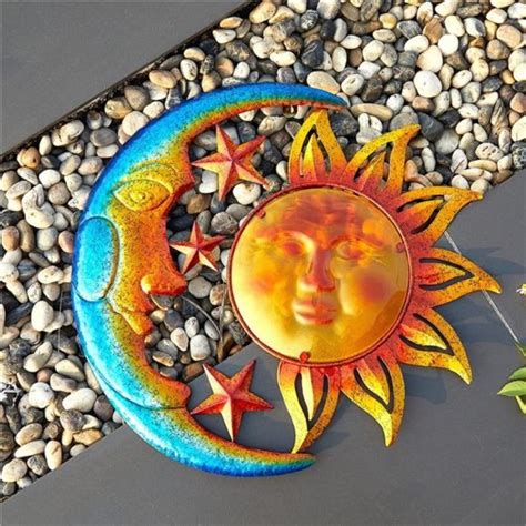 Accents Metal Sun Outdoor Wall Art Decor Large 18 Inch With Moon