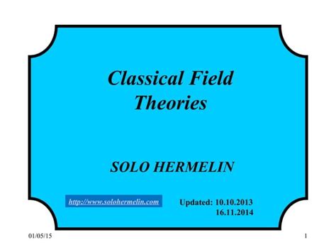 2 Classical Field Theories Ppt