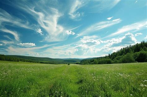 Premium Photo Panoramic Landscape View Of Green Grass Field Agent