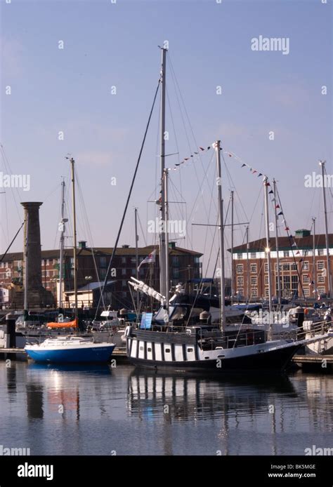 Hartlepool Marina with Boats Stock Photo - Alamy