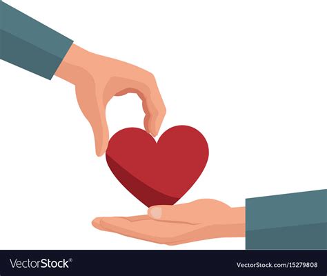 Hand Giving Heart Love Symbol Royalty Free Vector Image