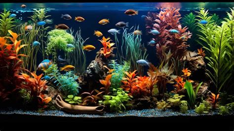 Acuario De Agua Dulce Tropical Con Peces Foto Premium