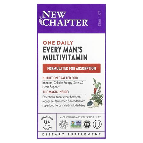 Comprar New Chapter Every Mans One Daily Multivitamin 96 Comprimidos