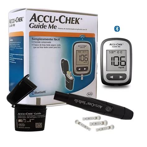 Kit Medidor De Glicose Guide Me Combo Accu Chek Completo Tiras