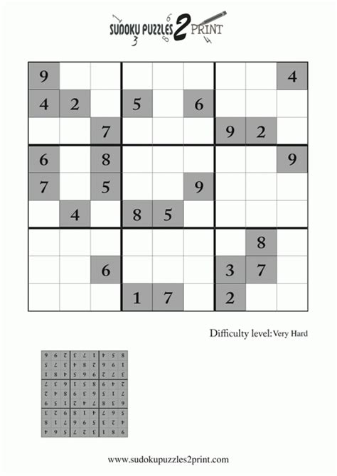 Very Hard Sudoku Puzzle To Print 7 | Printable Sudoku Very Hard ...